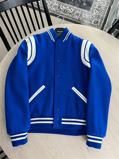 saint laurent teddy jacket blue